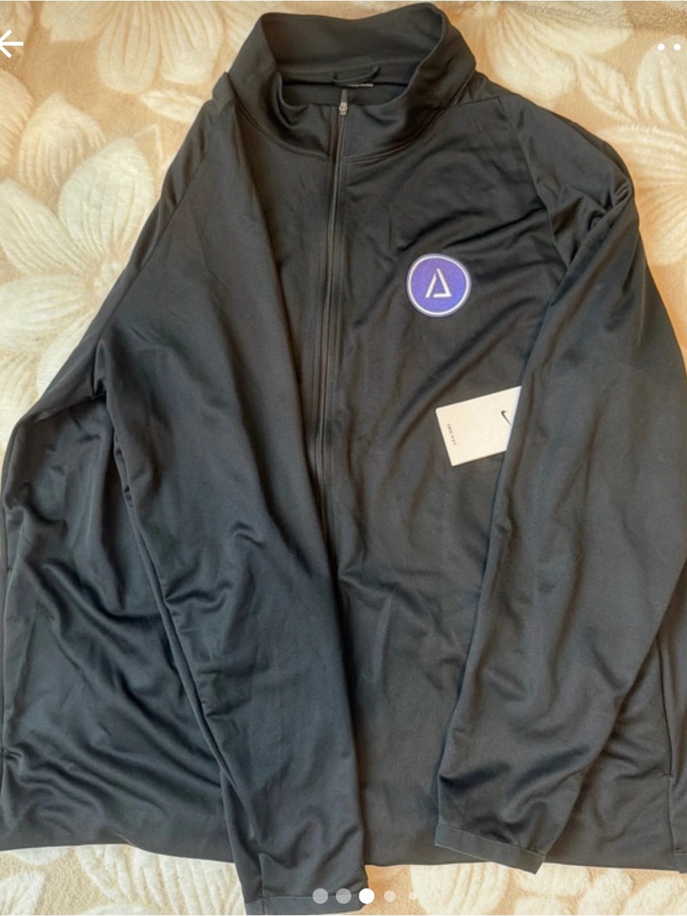 Nike Black Full-Zip Performance Jacket with Purple Patch